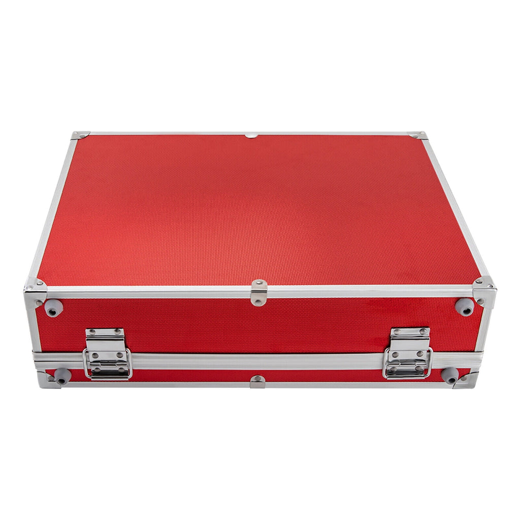 Aluminum Alloy Coin Storage &amp; Display Box Holds 100 Coins Holders Slabs Red Case