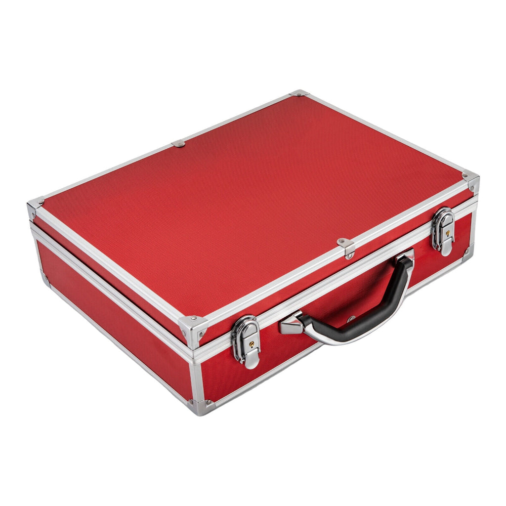 Aluminum Alloy Coin Storage &amp; Display Box Holds 100 Coins Holders Slabs Red Case