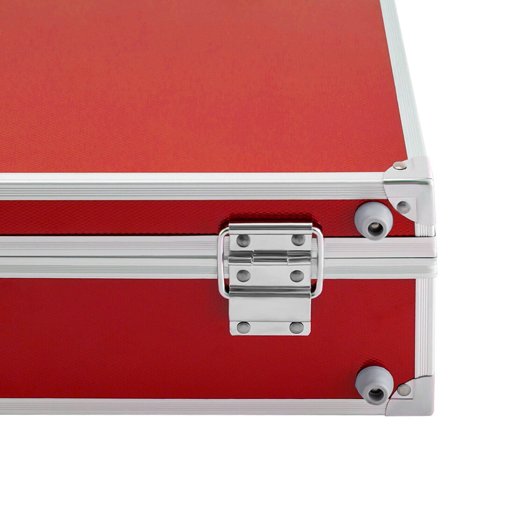 Aluminum Alloy Coin Storage &amp; Display Box Holds 100 Coins Holders Slabs Red Case