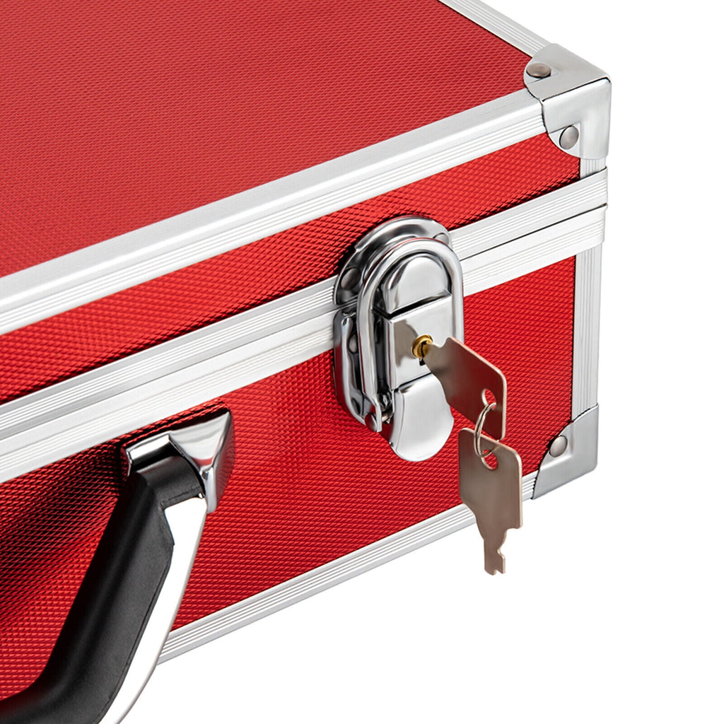 Aluminum Alloy Coin Storage &amp; Display Box Holds 100 Coins Holders Slabs Red Case