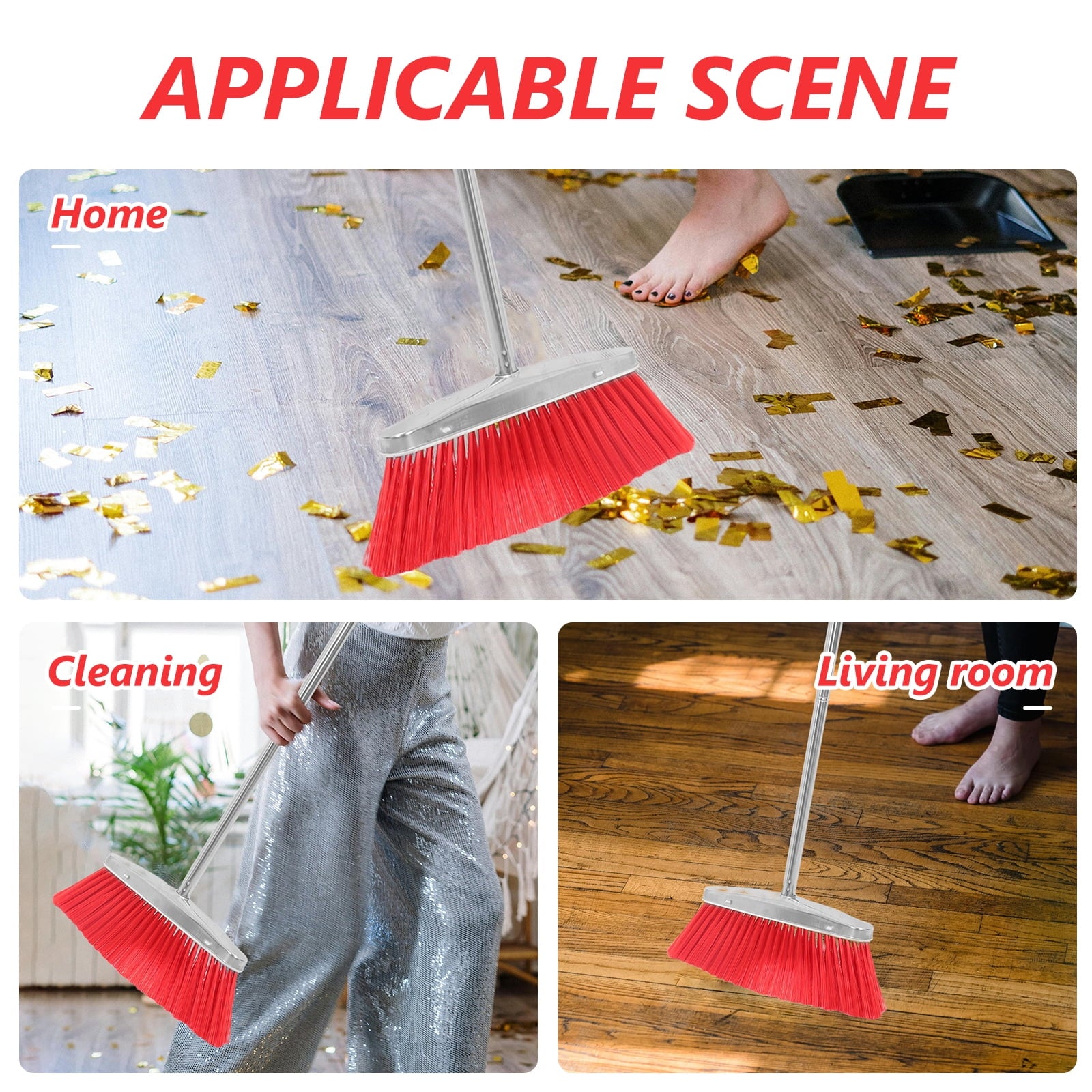 Stainless Steel Broom Brooms Floor Clean Broom Indoor Dust Broom Heavy Duty Floor Broom