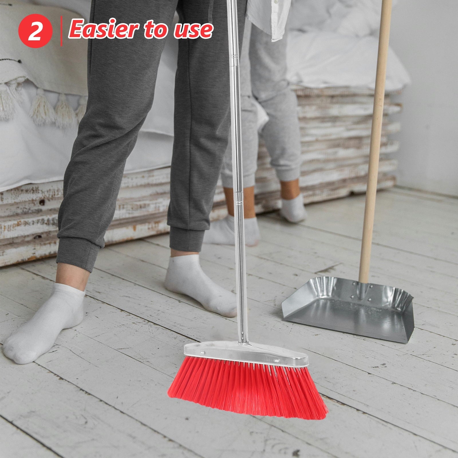 Stainless Steel Broom Brooms Floor Clean Broom Indoor Dust Broom Heavy Duty Floor Broom