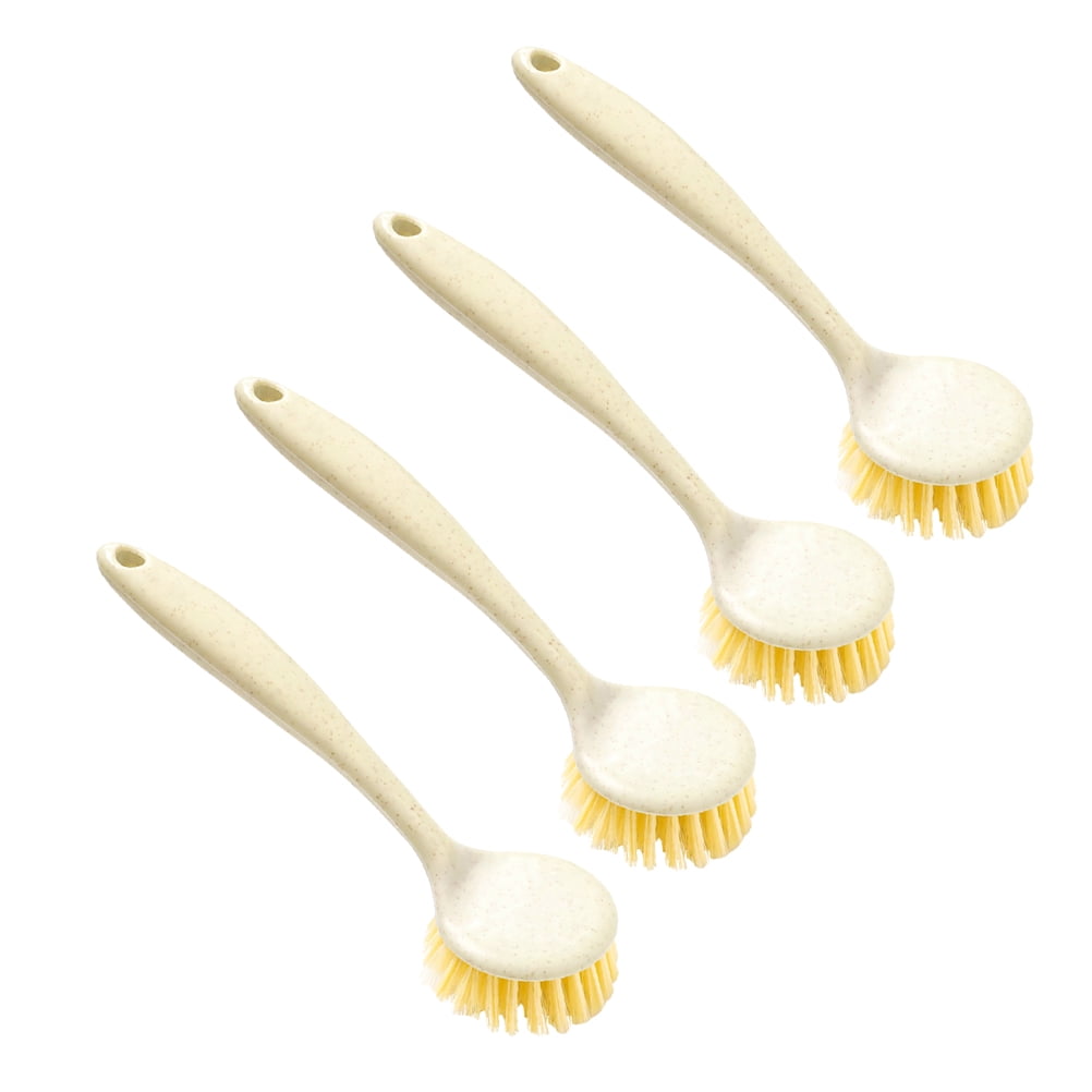 unbranded  4 Pcs Household Cleaning Tools Dish Brush Natural Bristles Beige