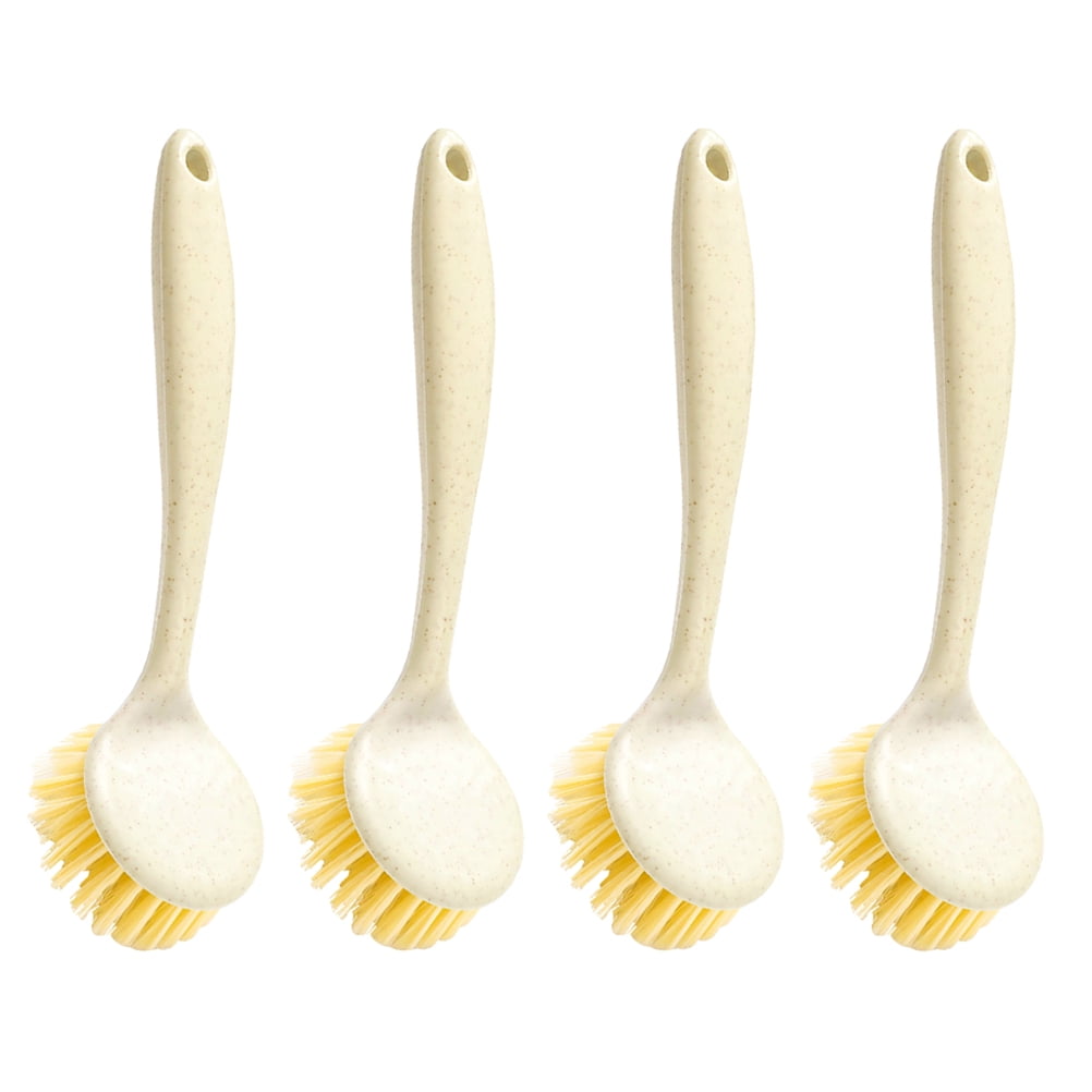 unbranded  4 Pcs Household Cleaning Tools Dish Brush Natural Bristles Beige