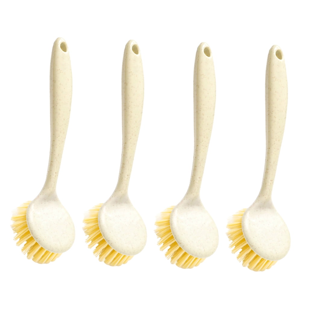 unbranded  4 Pcs Household Cleaning Tools Dish Brush Natural Bristles Beige