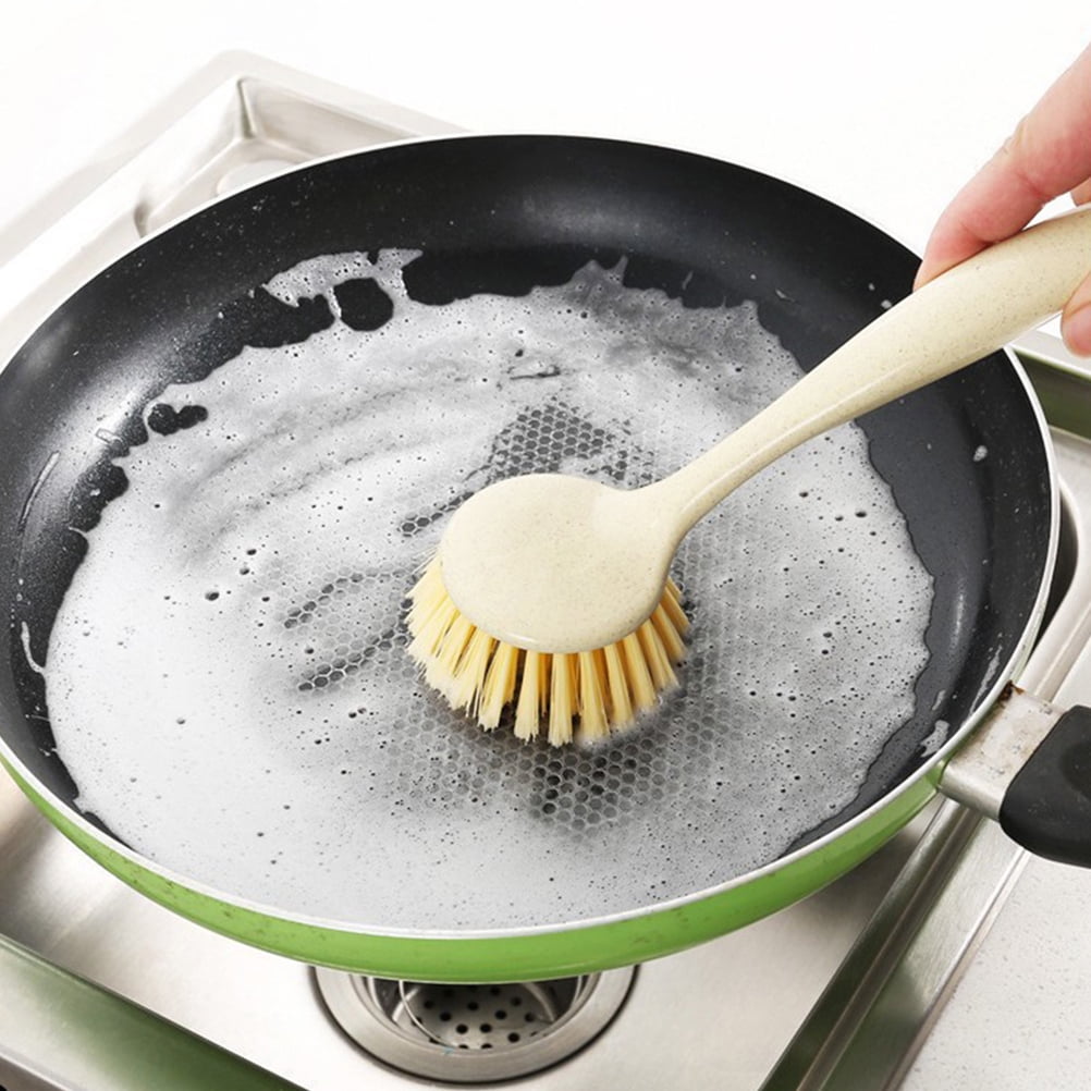 unbranded  4 Pcs Household Cleaning Tools Dish Brush Natural Bristles Beige