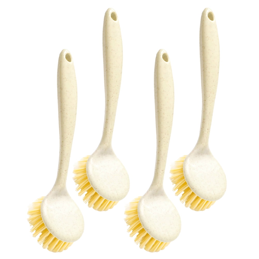 unbranded  4 Pcs Household Cleaning Tools Dish Brush Natural Bristles Beige