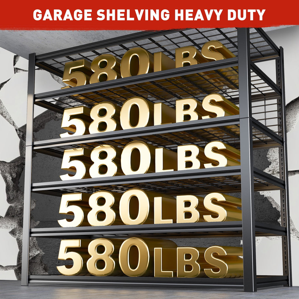 84" H Garage Shelving 6-Tier Storage Shelves Heavy Duty Loads 3500LBS Adjustable Metal Shelving