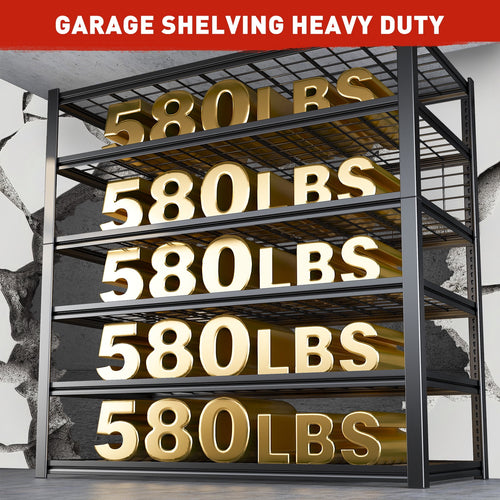 84" H Garage Shelving 6-Tier Storage Shelves Heavy Duty Loads 3500LBS Adjustable Metal Shelving