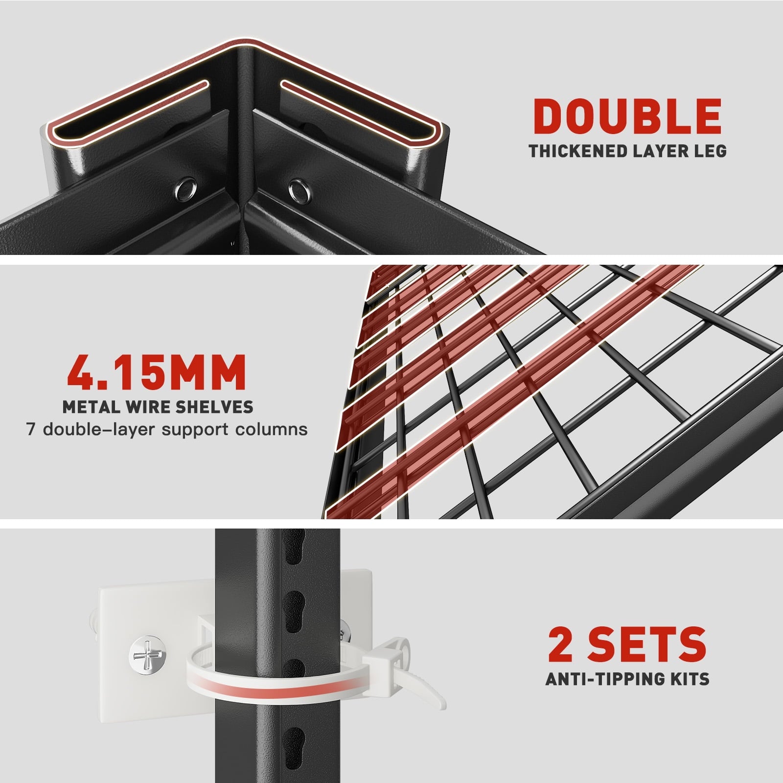84" H Garage Shelving 6-Tier Storage Shelves Heavy Duty Loads 3500LBS Adjustable Metal Shelving