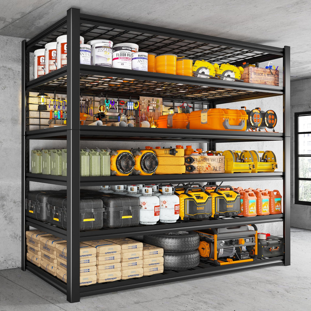 84" H Garage Shelving 6-Tier Storage Shelves Heavy Duty Loads 3500LBS Adjustable Metal Shelving