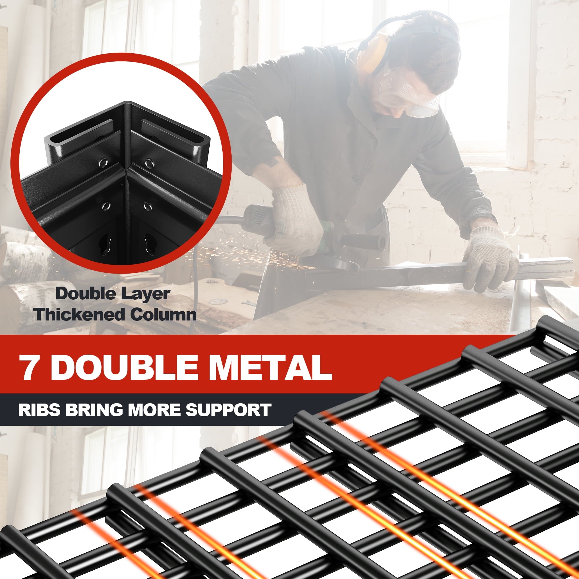 84" H Garage Shelving 6-Tier Storage Shelves Heavy Duty Loads 3500LBS Adjustable Metal Shelving