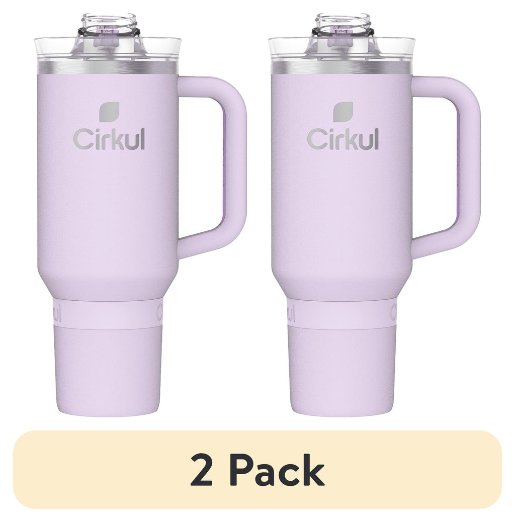 (2 pack)  40oz All-Day StrawSip Double-Wall Insulated Stainless Steel Tumbler with Handle, Lilac (Light Purple)