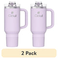 (2 pack)  40oz All-Day StrawSip Double-Wall Insulated Stainless Steel Tumbler with Handle, Lilac (Light Purple)