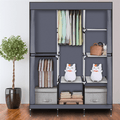 71" Portable Closet Wardrobe with Shelves - Gray Freestanding Storage Organizer, No-Tool Assembly, Dustproof Cover for Bedroom/Closet