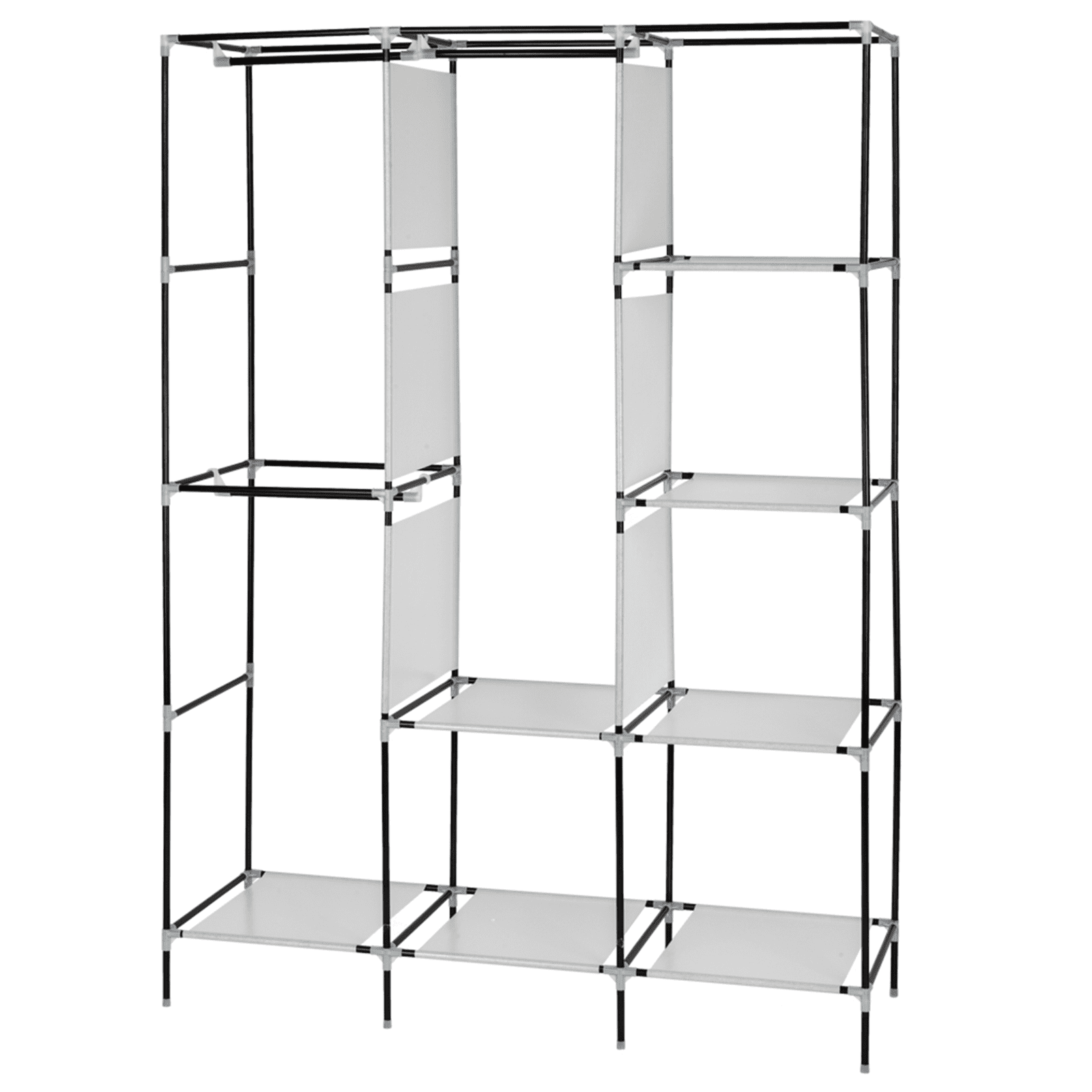 71" Portable Closet Wardrobe with Shelves - Gray Freestanding Storage Organizer, No-Tool Assembly, Dustproof Cover for Bedroom/Closet