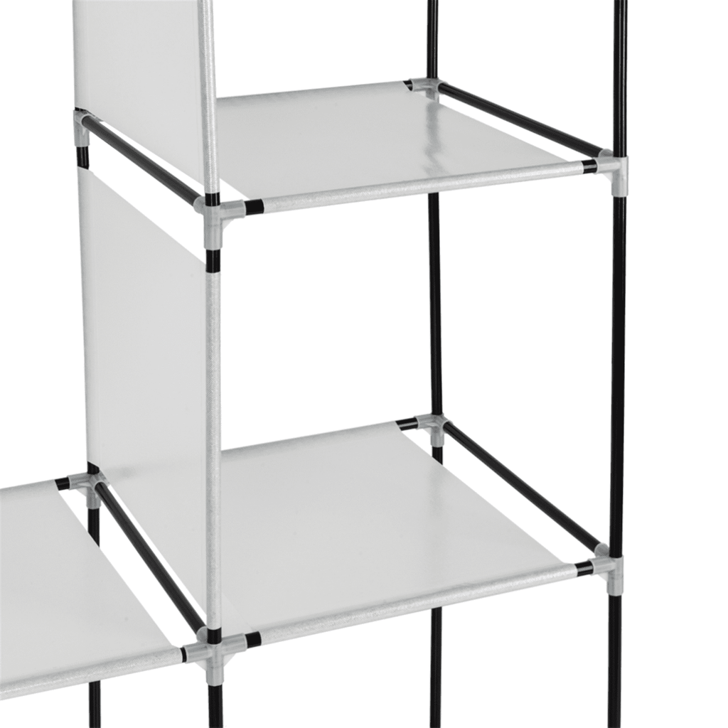 71" Portable Closet Wardrobe with Shelves - Gray Freestanding Storage Organizer, No-Tool Assembly, Dustproof Cover for Bedroom/Closet