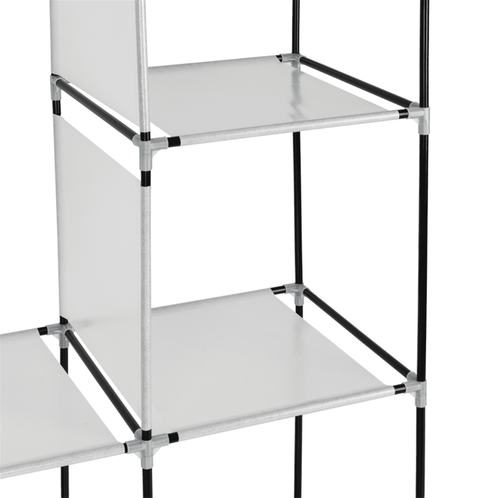 71" Portable Closet Wardrobe with Shelves - Gray Freestanding Storage Organizer, No-Tool Assembly, Dustproof Cover for Bedroom/Closet