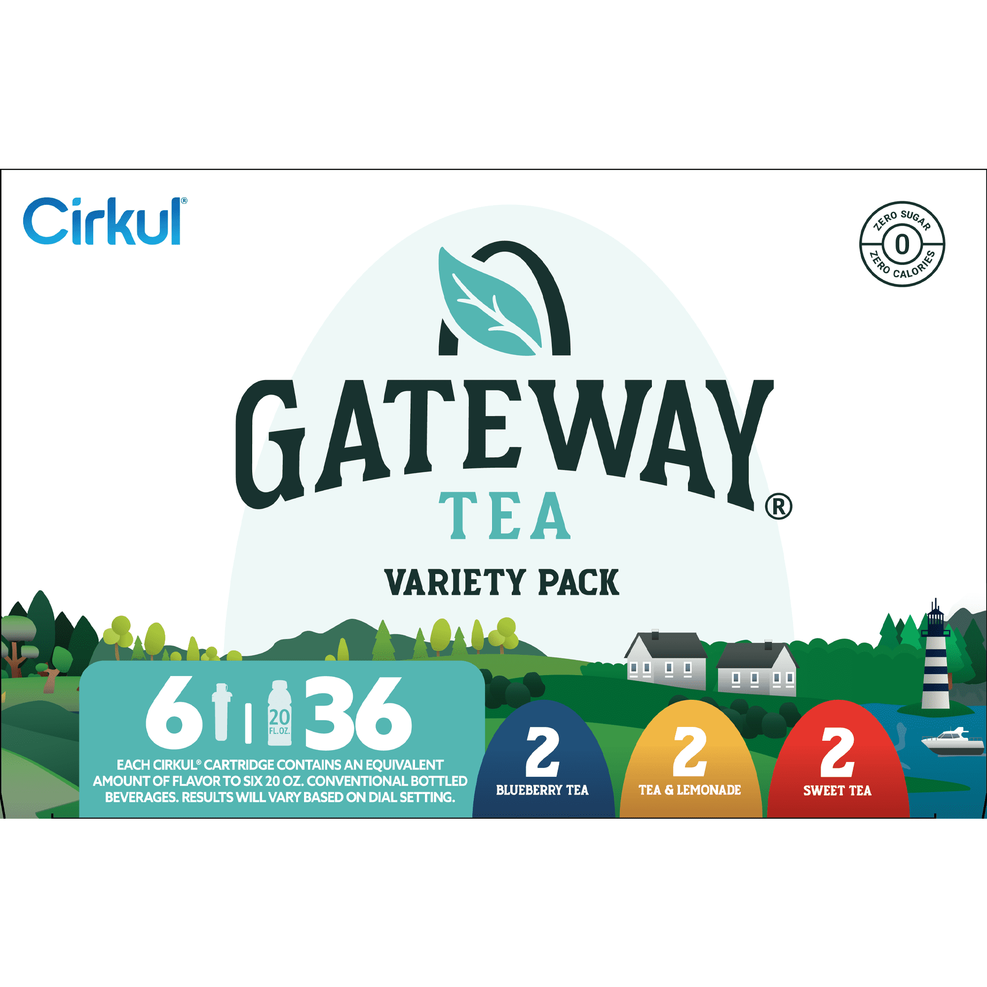 Tea Flavor Cartridge Variety Pack, Drink Mix, 6-Pack (2 Sweet Tea, 2 Raspberry Tea, &amp; 2 Peach Tea)