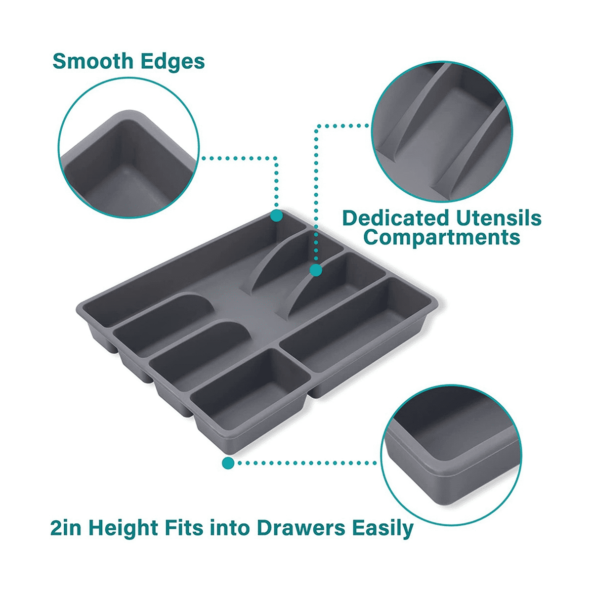 Drawer Kitchen Drawer Organizer Silverware Holder Utensil Organizer Cutlery Organizer Tray Plastic Flatware