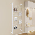 6 Tiers Metal Shoe Organizer, Wall Mounted Shoe Rack, Metal Hanging Shoe Rack White