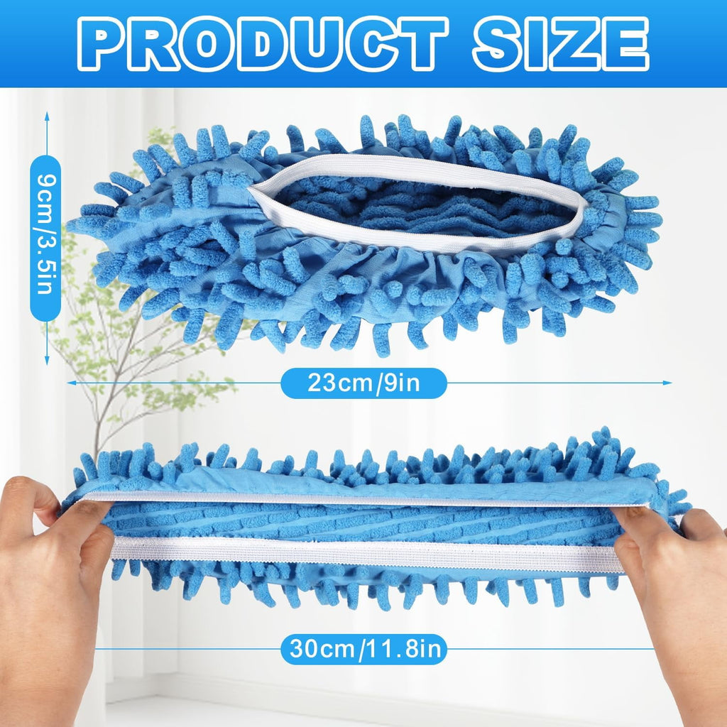 Mop Slippers Shoes 10 Pairs- Microfiber Cleaning House Mop Slippers, Floor Cleaning Tools Shoe Cover, Soft Machine Washable Reusable Microfiber Foot Socks for House Kitchen Office (20 Pieces)