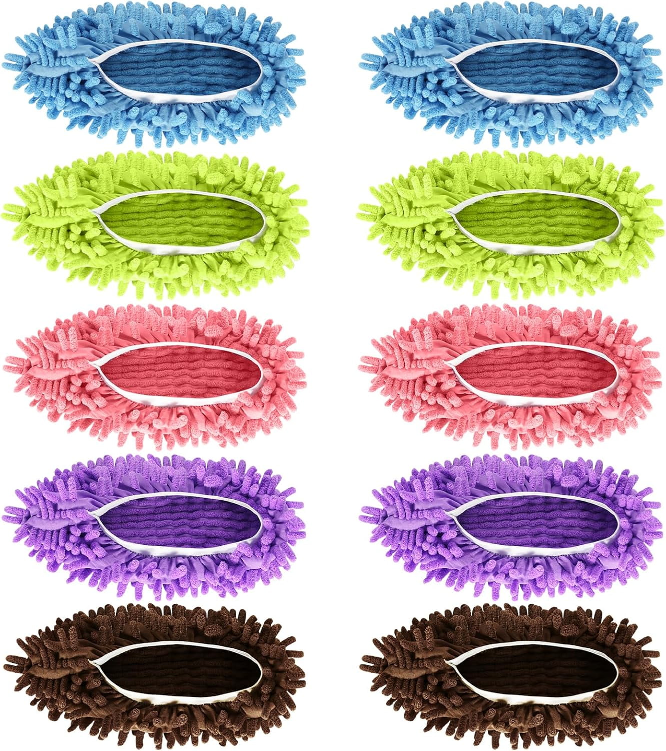 Mop Slippers Shoes 10 Pairs- Microfiber Cleaning House Mop Slippers, Floor Cleaning Tools Shoe Cover, Soft Machine Washable Reusable Microfiber Foot Socks for House Kitchen Office (20 Pieces)