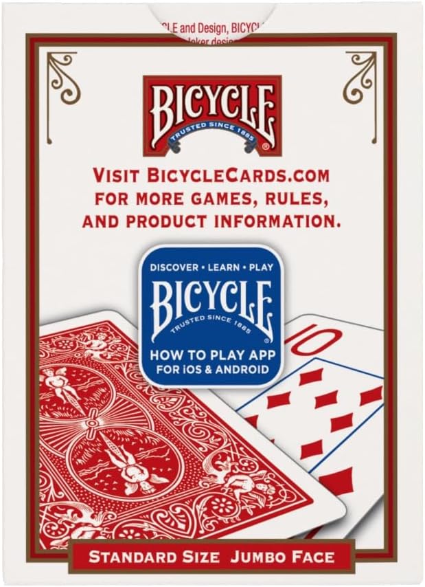 Springbok Bicycle Poker Size Jumbo Index Playing Cards (Colors May Vary)