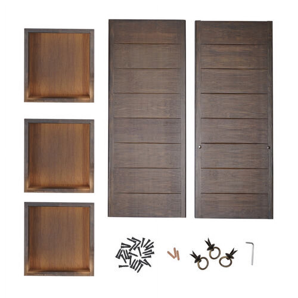 Bamboo Bookshelf Desktop Organizer Desk Rack Storage Shelves W/3 Drawers Office