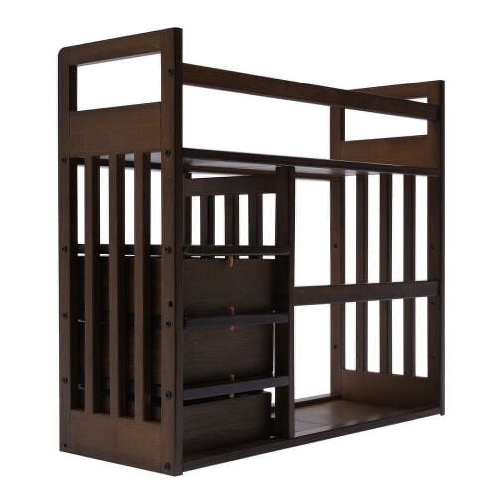 Bamboo Bookshelf Desktop Organizer Desk Rack Storage Shelves W/3 Drawers Office