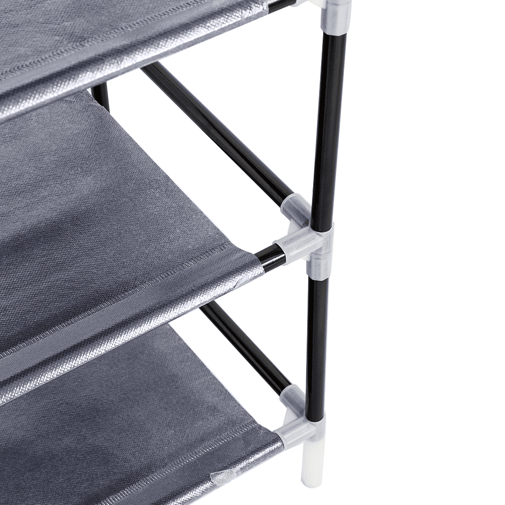7-Tier Shoe Rack with Dust Cover - Holds 36 Pairs, 44" Wide Portable Shoe Organizer Cabinet for Closet, Gray Fabric Storage for Sneakers/Boots/Purses