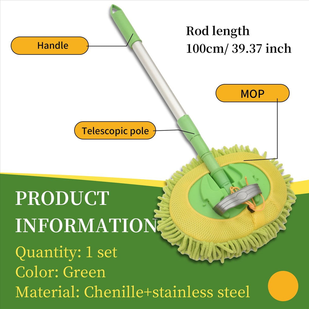 Car Wash Brush Cleaning Mop Detachable Broom Adjustable Long Handle Rotatable Brush Car Chenille + stainless steel 1550