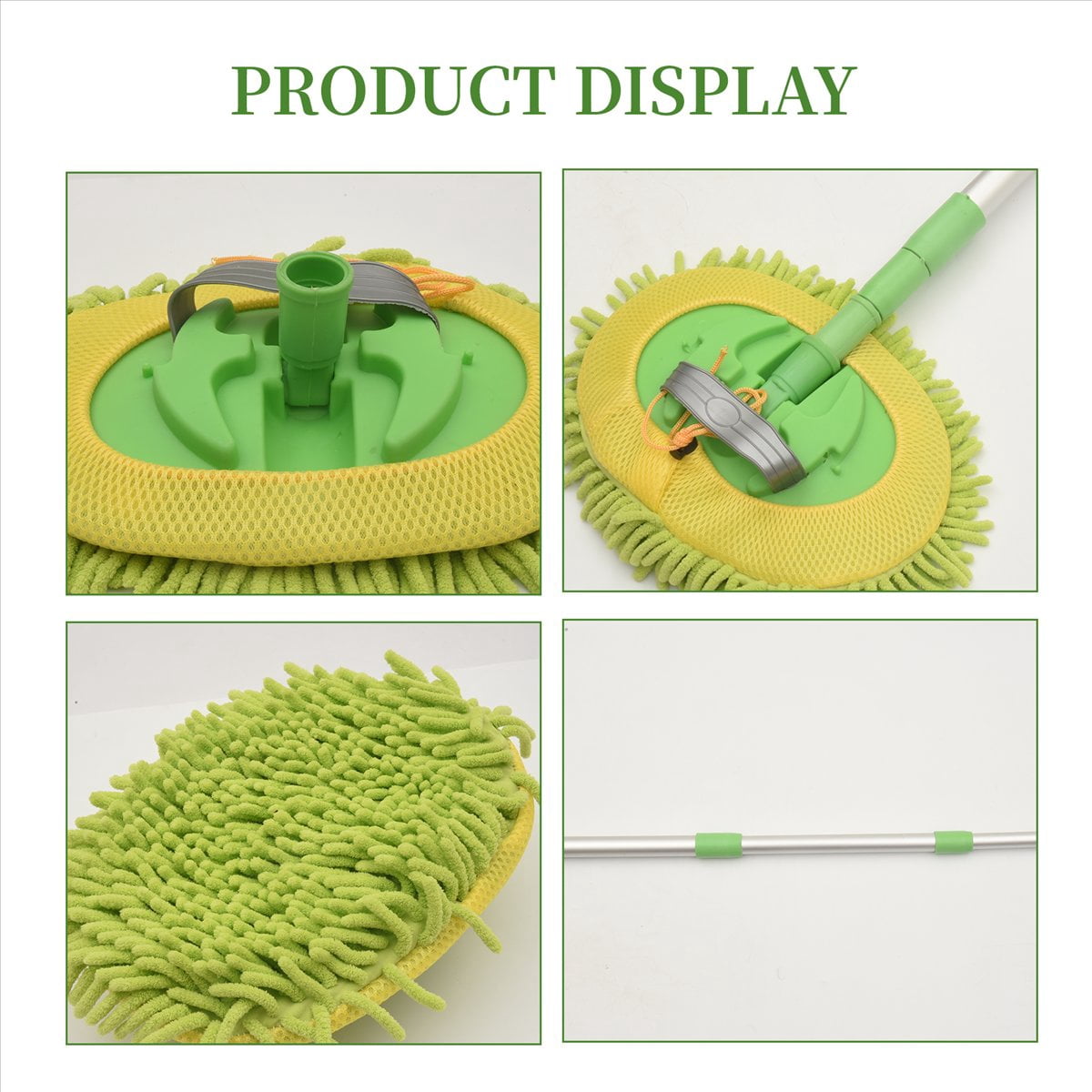 Car Wash Brush Cleaning Mop Detachable Broom Adjustable Long Handle Rotatable Brush Car Chenille + stainless steel 1550