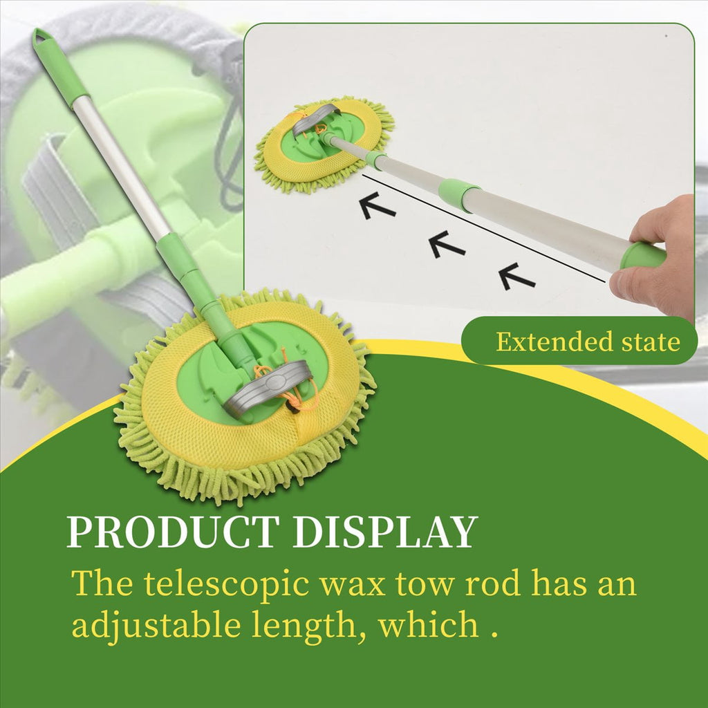 Car Wash Brush Cleaning Mop Detachable Broom Adjustable Long Handle Rotatable Brush Car Chenille + stainless steel 1550
