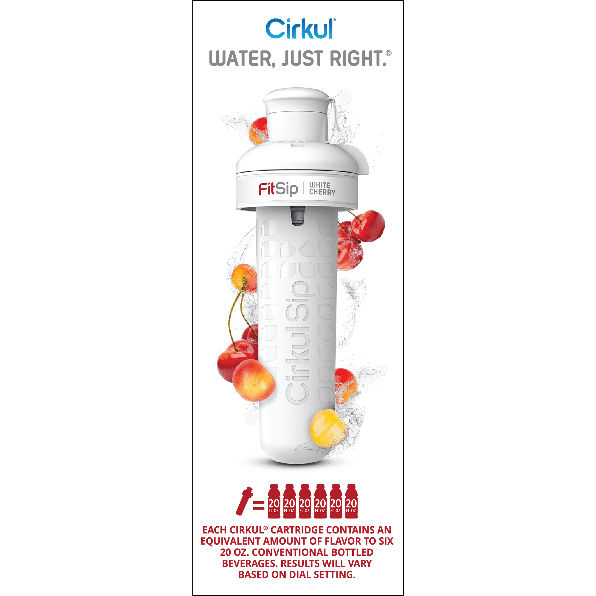 (2 pack)   White Cherry Flavor Cartridge, Drink Mix, 1-Pack