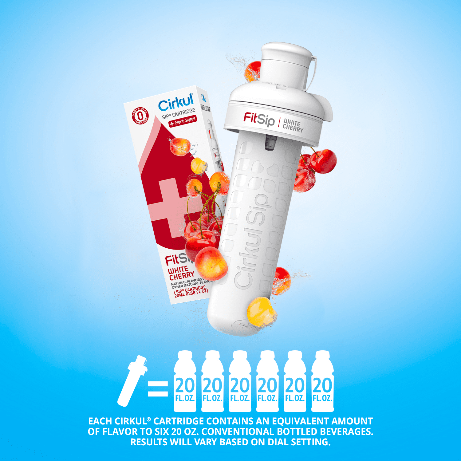 (2 pack)   White Cherry Flavor Cartridge, Drink Mix, 1-Pack