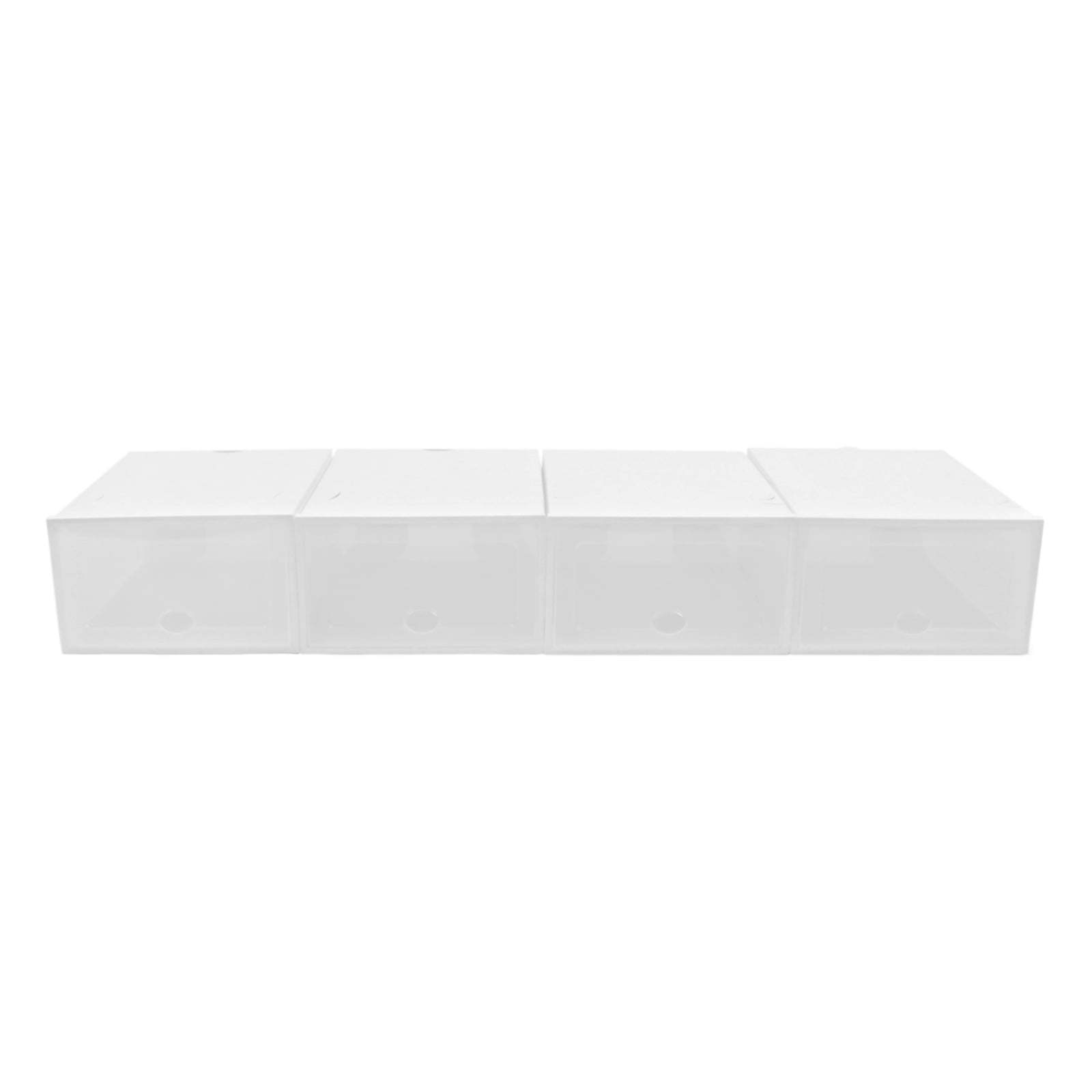 20-Pack Stackable Foldable Shoe Storage Boxes with Clear Front, Ventilated Plastic Shoe Organizer for Closet, Space-Saving Design – White