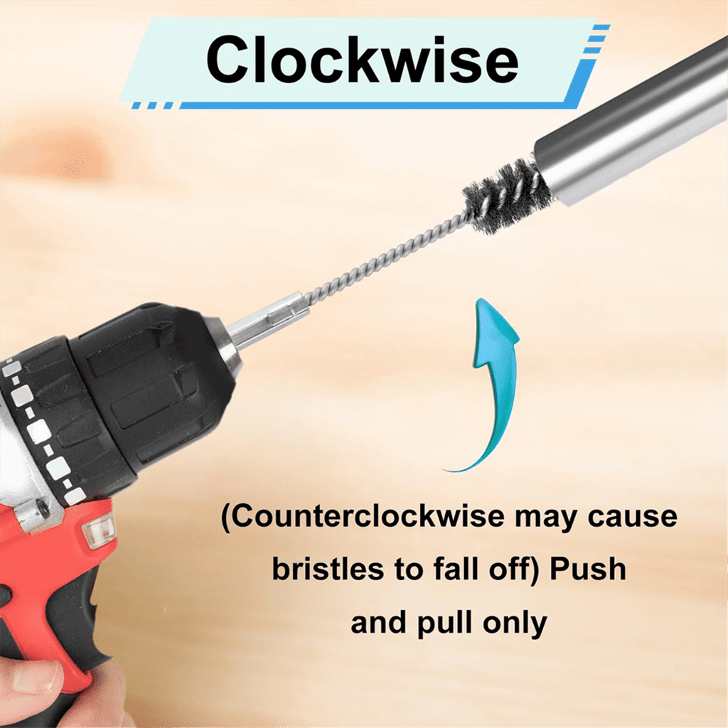 8pcs Bore Brush, Stainless Steel Wire Brush Drill Attachments with 1/4 Inch Hex Shank Twisted Wire Cleaning Tools