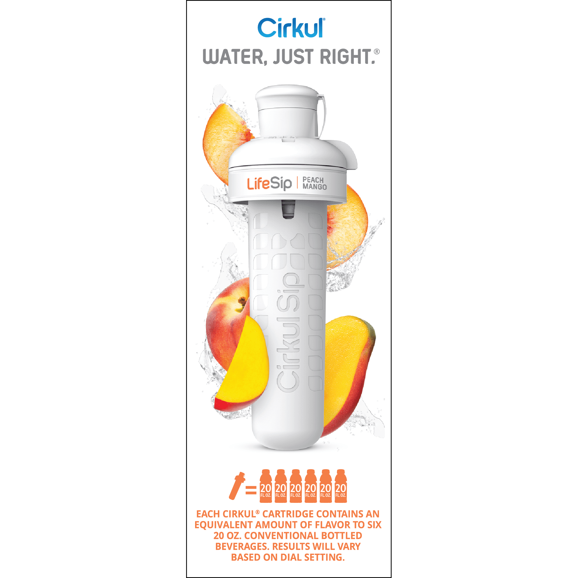 (2 pack)   Peach Mango Flavor Cartridge, Drink Mix, 1-Pack