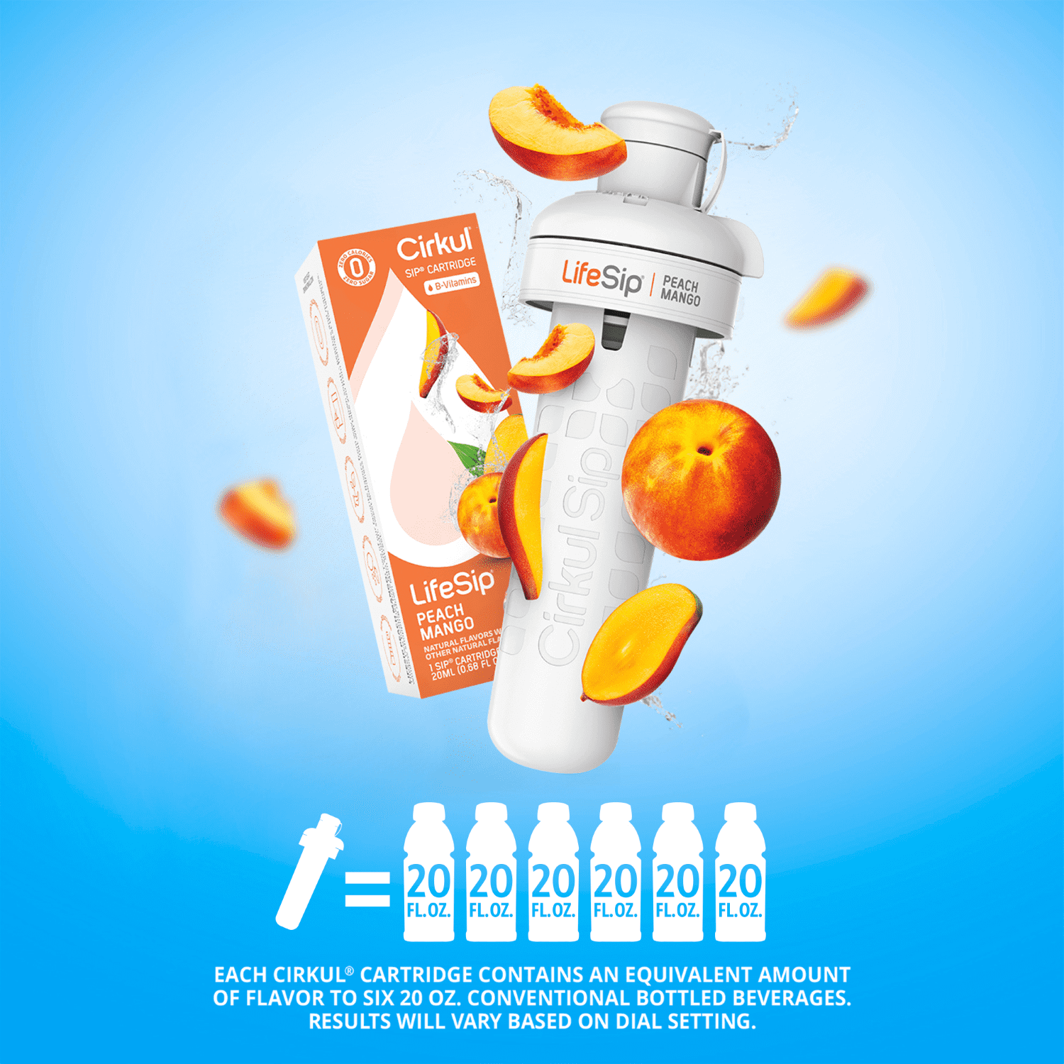 (2 pack)   Peach Mango Flavor Cartridge, Drink Mix, 1-Pack