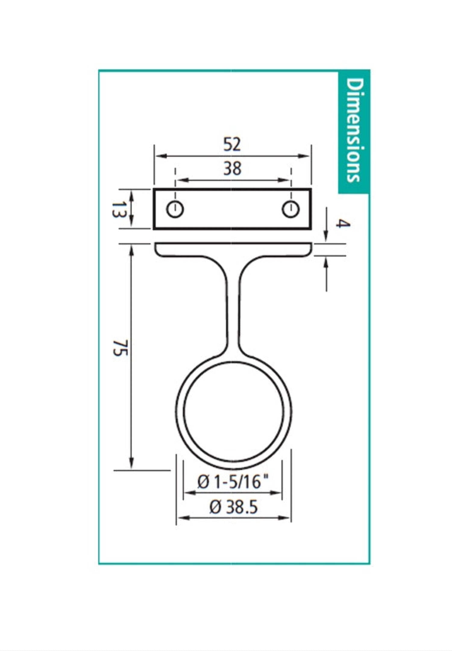 1 5/16 Inch Diameter Round Wardrobe Closet Rod Suspended Center Support