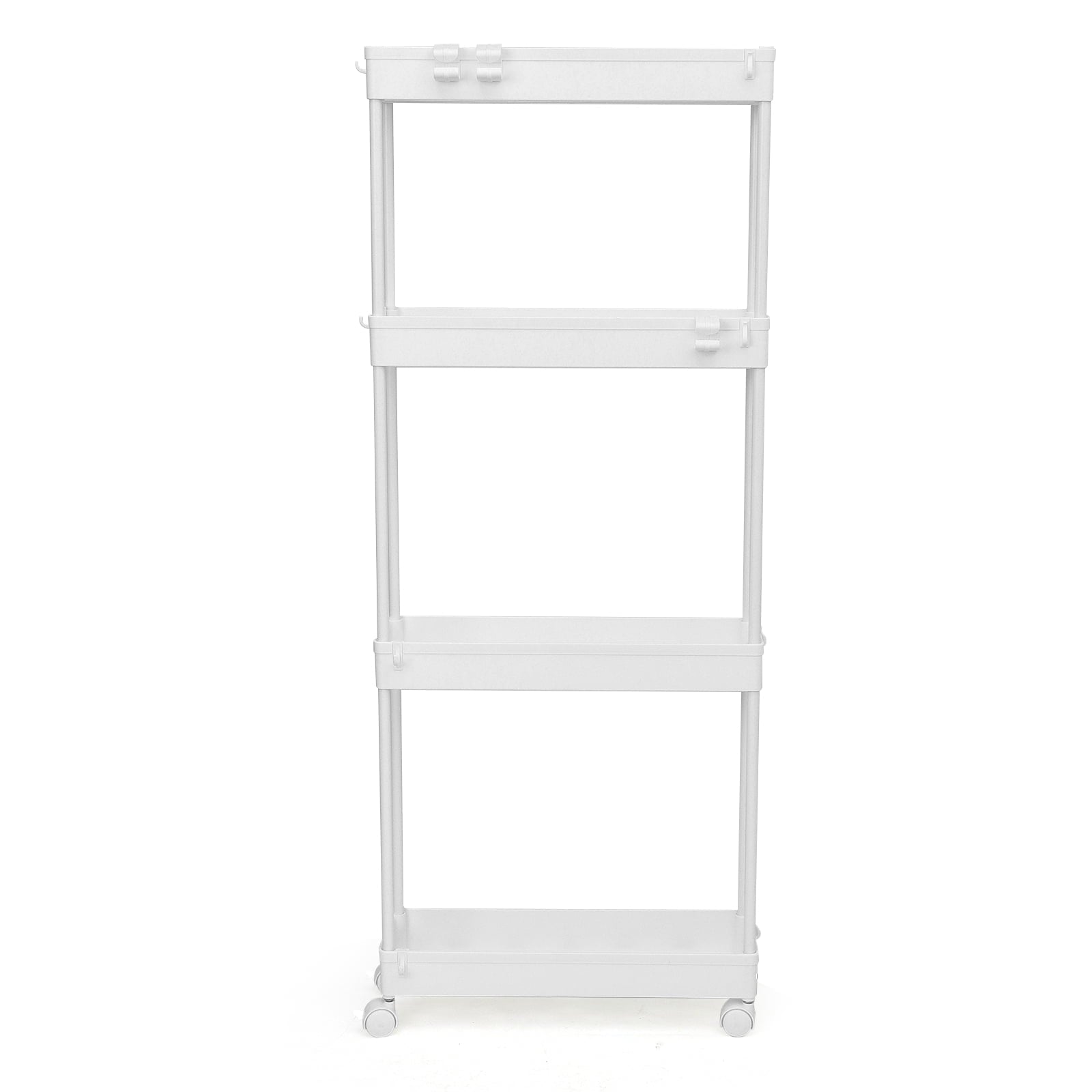 4/5  Tier Slim Rolling Storage Cart Bathroom Organizer Mobile Shelving Unit Utility Cart Tower Rack for Kitchen Laundry Narrow Places, White
