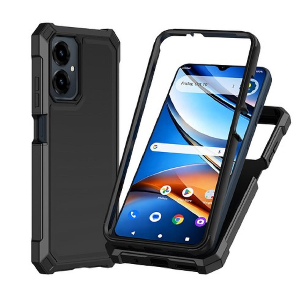 Compatible Phone Case for AT&amp;T Propel 3 5G / Cricket Icon (2026), Black Full Body TPU Cover Case + Tempered Glass