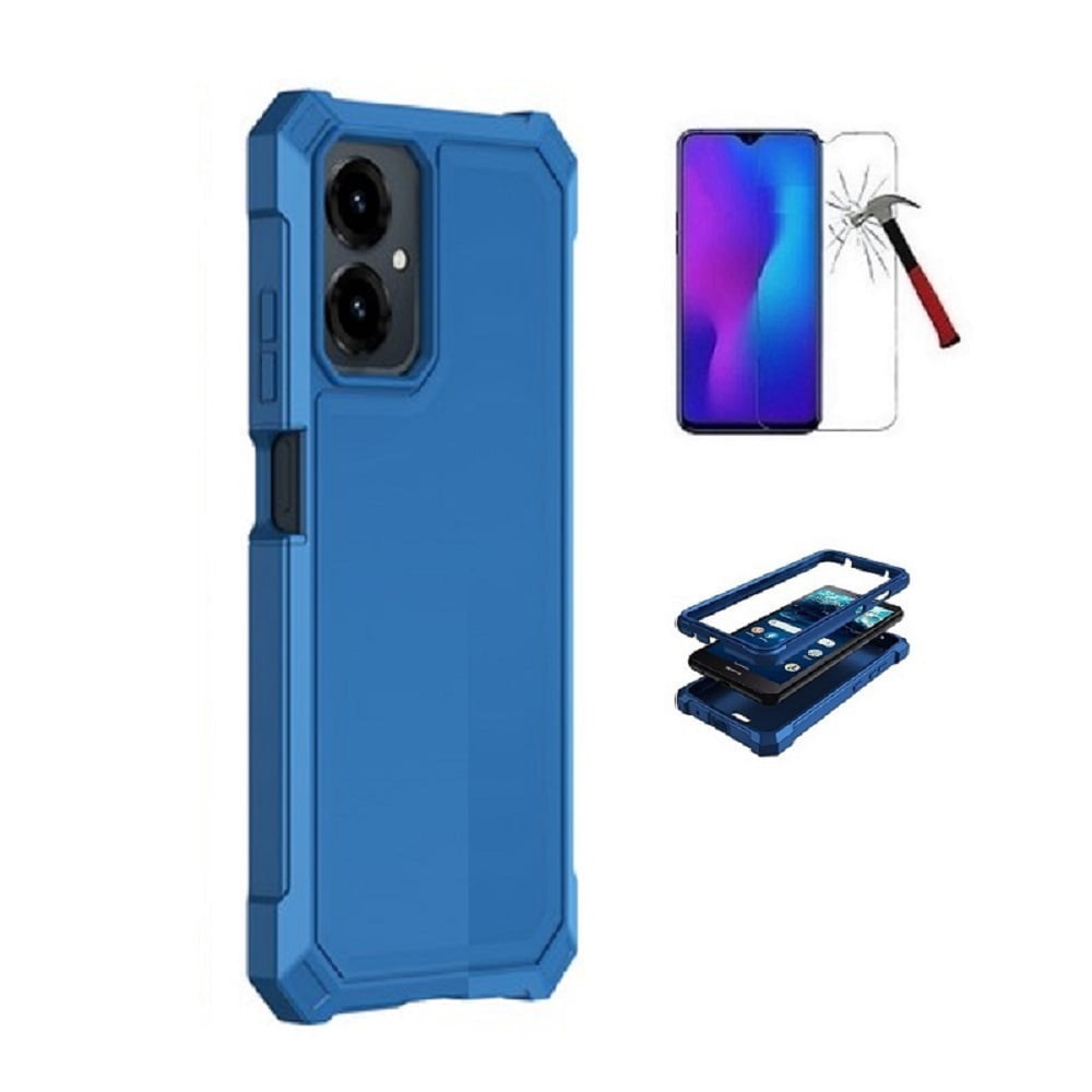 Compatible Phone Case for AT&amp;T Propel 3 5G / Cricket Icon (2026), Black Full Body TPU Cover Case + Tempered Glass