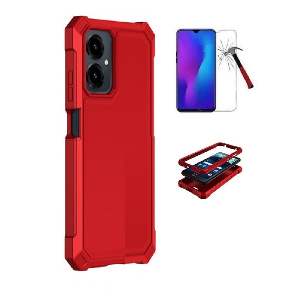 Compatible Phone Case for AT&amp;T Propel 3 5G / Cricket Icon (2026), Black Full Body TPU Cover Case + Tempered Glass