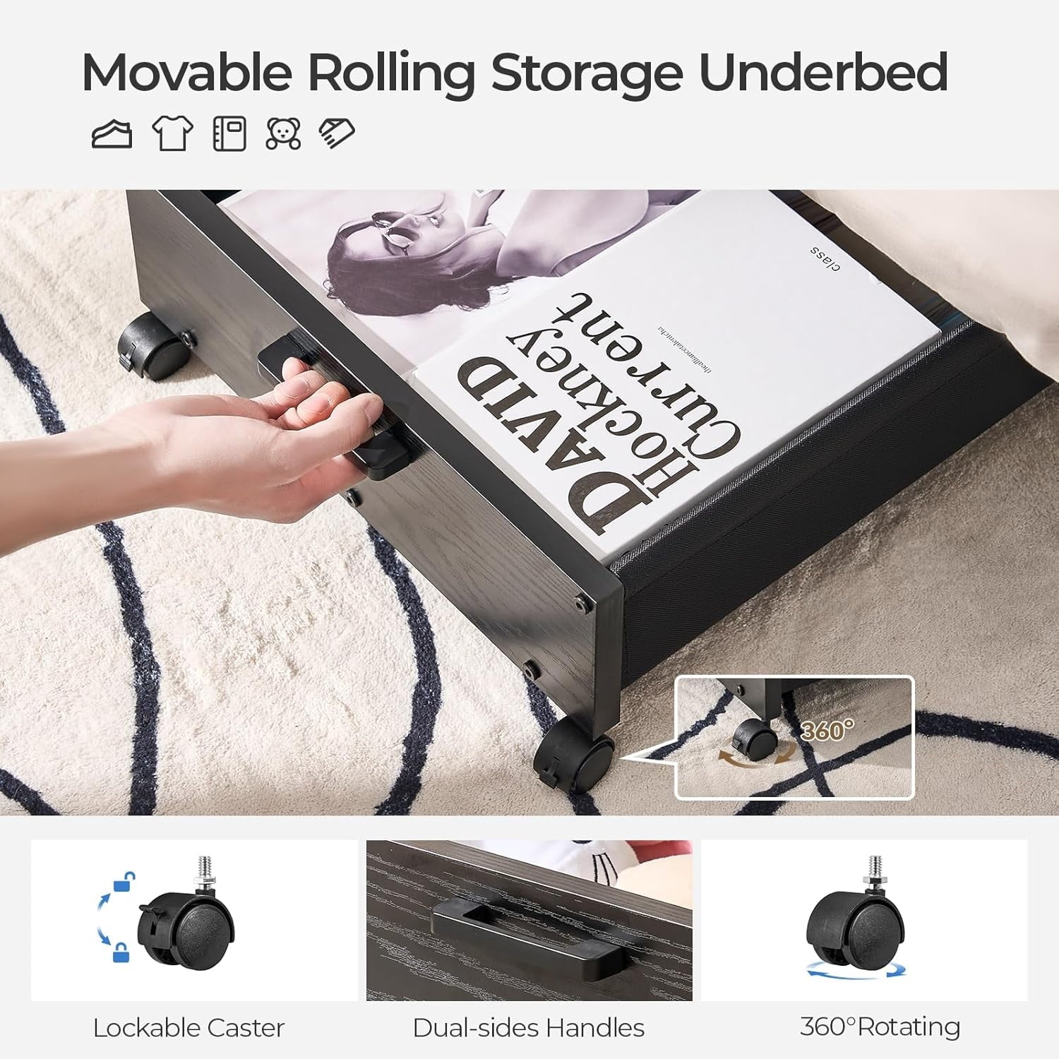 Under Bed Storage, Under Bed Storage with Wheels, Underbed Drawers on Wheels, Wooden Underbed Storage