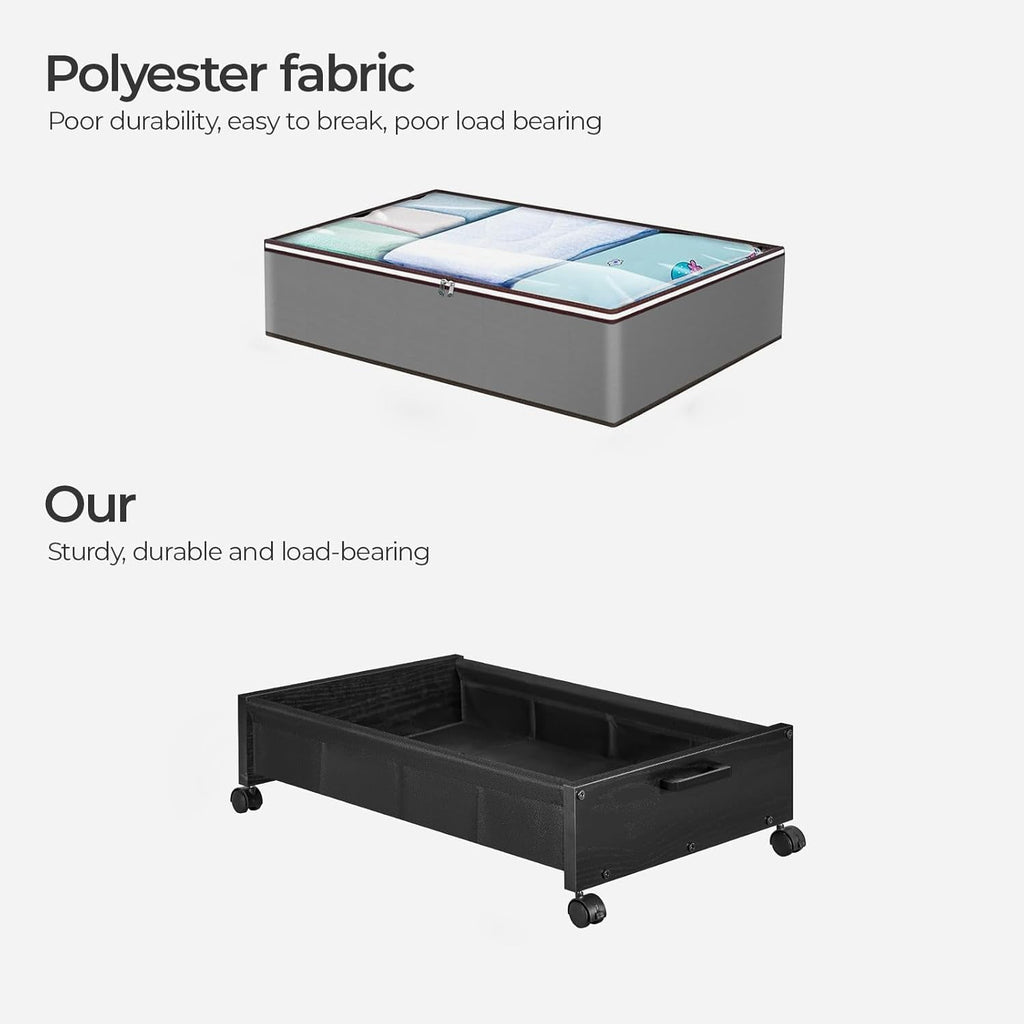 Under Bed Storage, Under Bed Storage with Wheels, Underbed Drawers on Wheels, Wooden Underbed Storage
