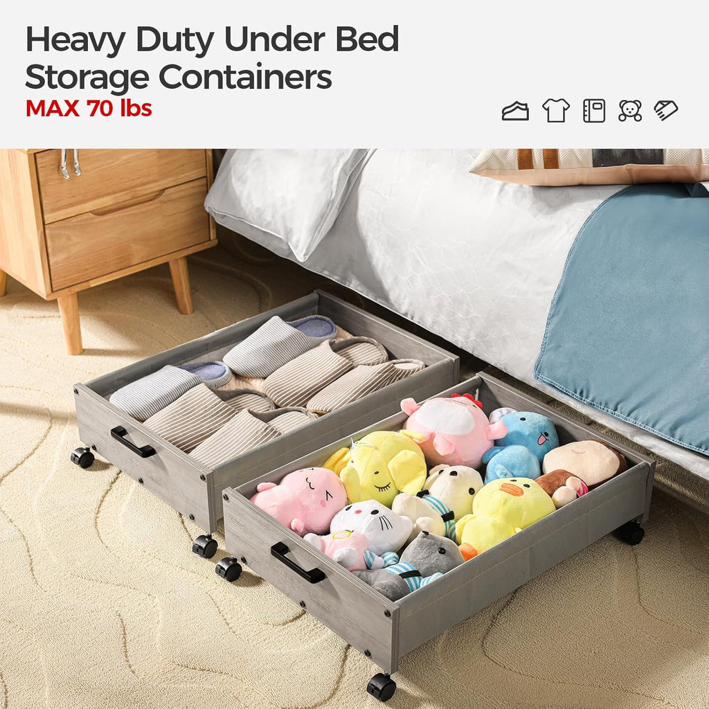 Under Bed Storage, Under Bed Storage with Wheels, Underbed Drawers on Wheels, Wooden Underbed Storage