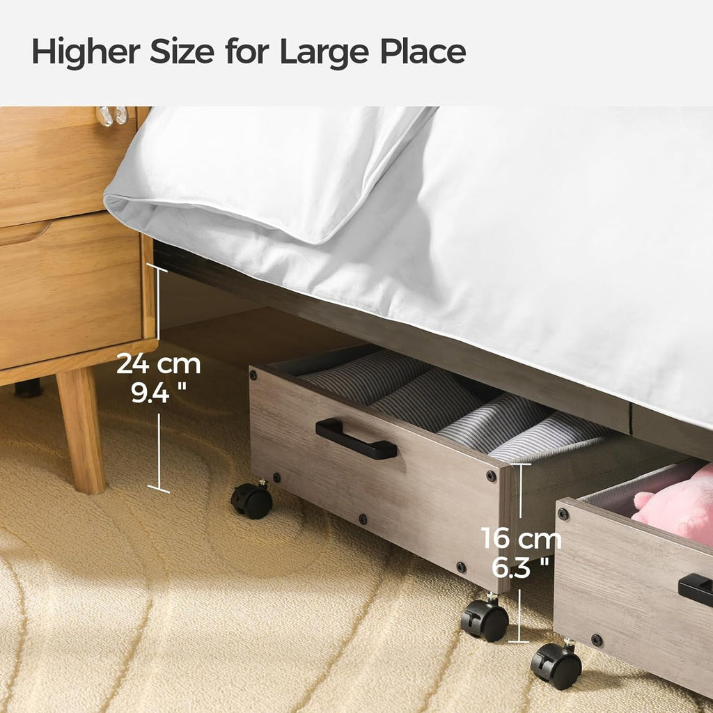 Under Bed Storage, Under Bed Storage with Wheels, Underbed Drawers on Wheels, Wooden Underbed Storage