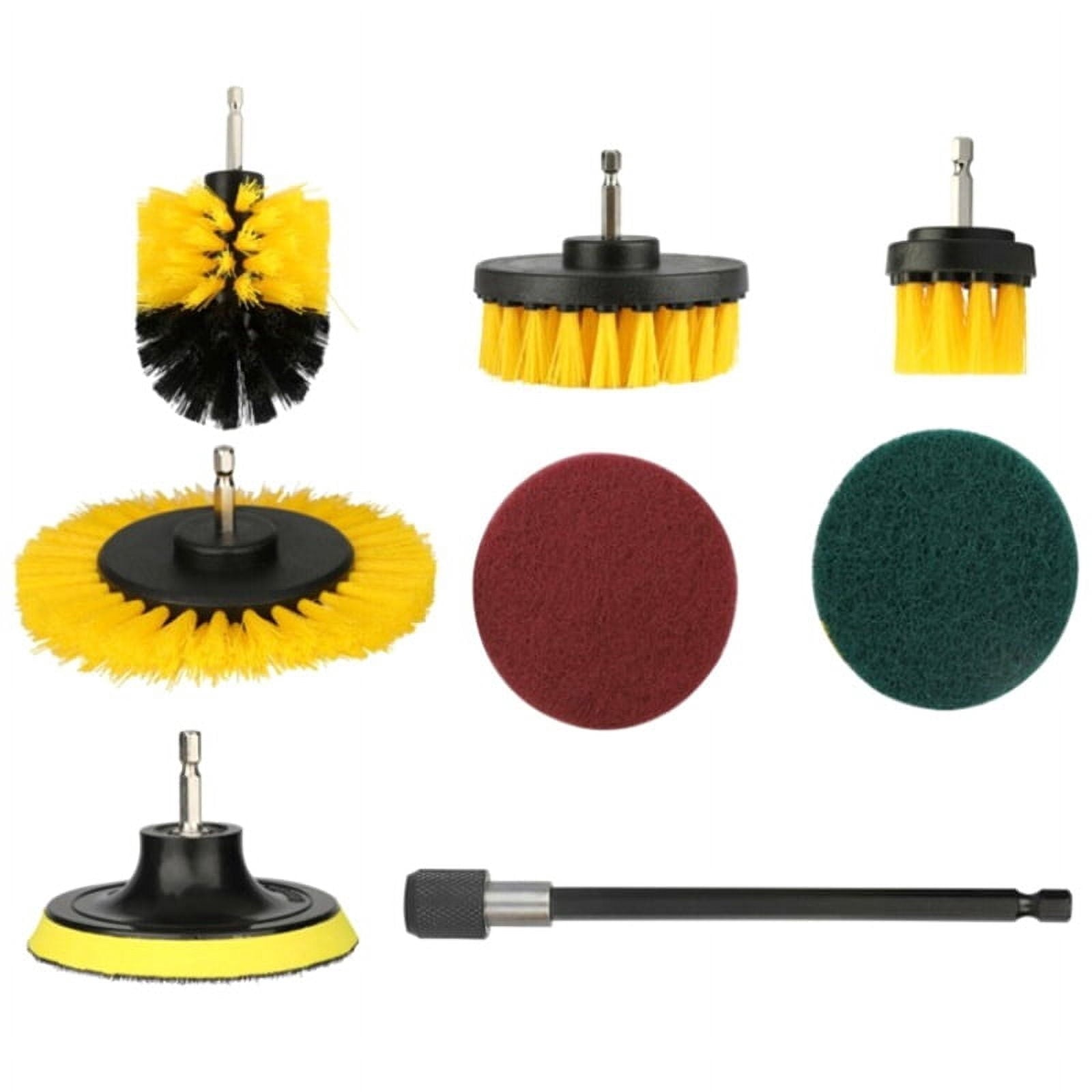 Electric Drill-Brush Kit Power Scrubber Brush for Carpet Bathroom  Tub Furniture Shower Tile Tires Cleaning Tool